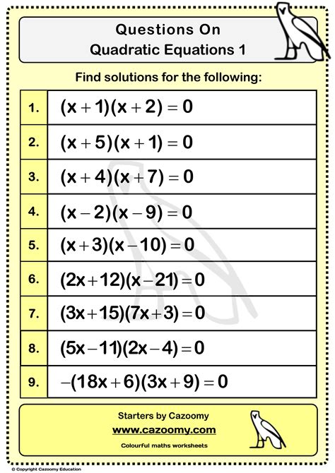 Also, before proceeding to solve a problem, try to understand the problem at first. . Solving quadratic equations activity pdf